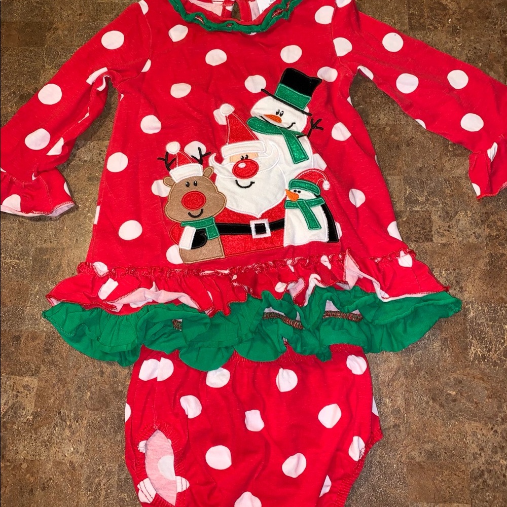Counting Daisies Xmas outfit w bloomers. Size 12m